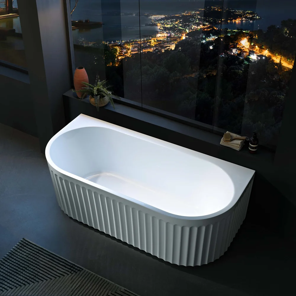 Oval Fluted Modern Acrylic Bathtub MC-6003
