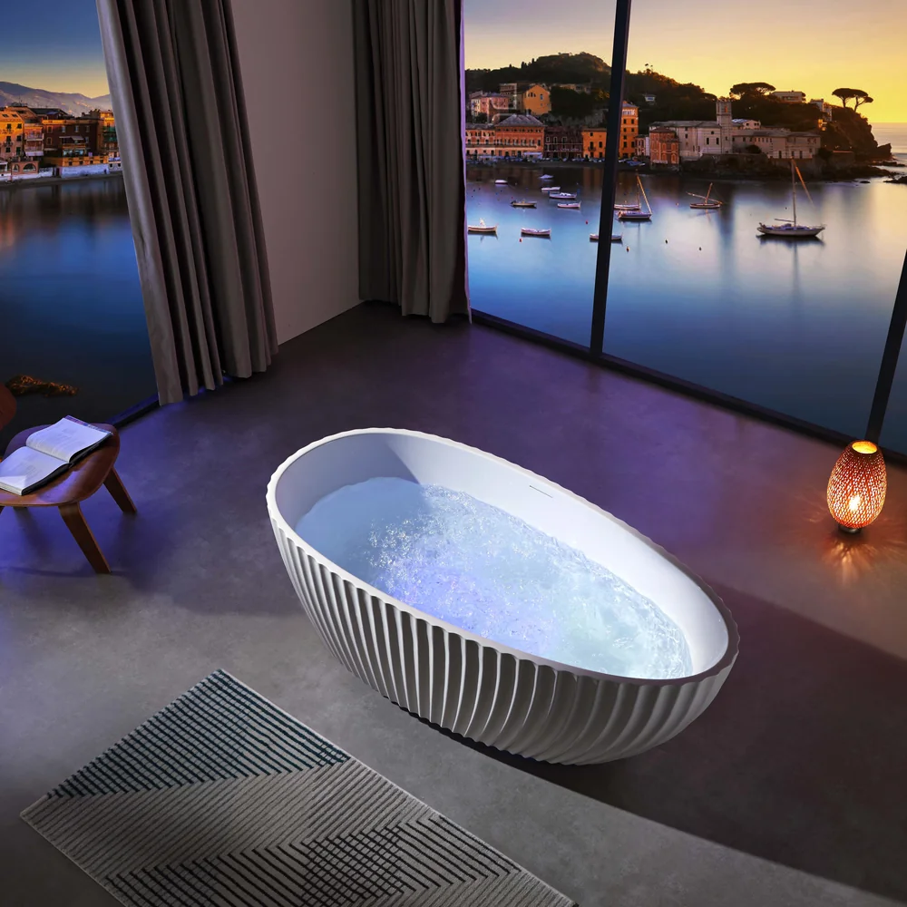 Oval Fluted Elegant Acrylic Bathtub MC-6004