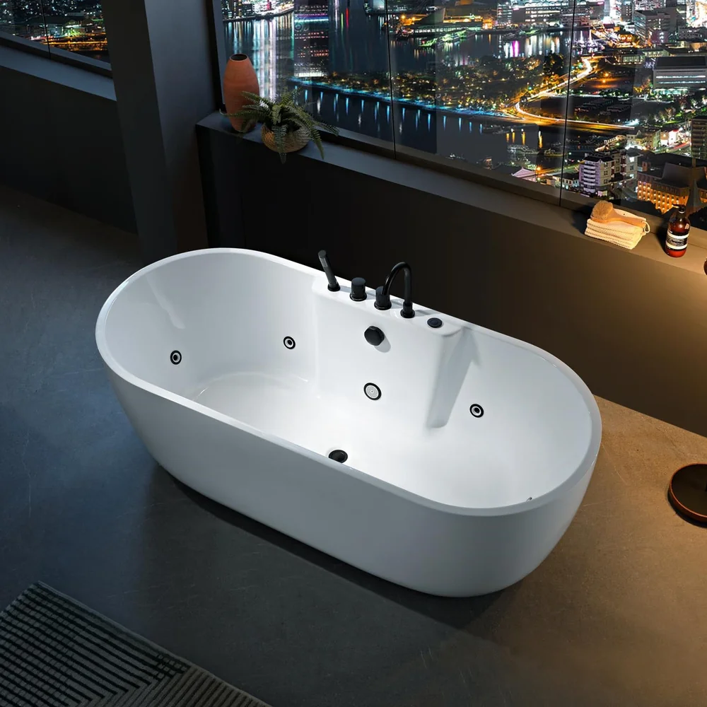 Sleek Oval Wide Rim Acrylic Bathtub MC-6013