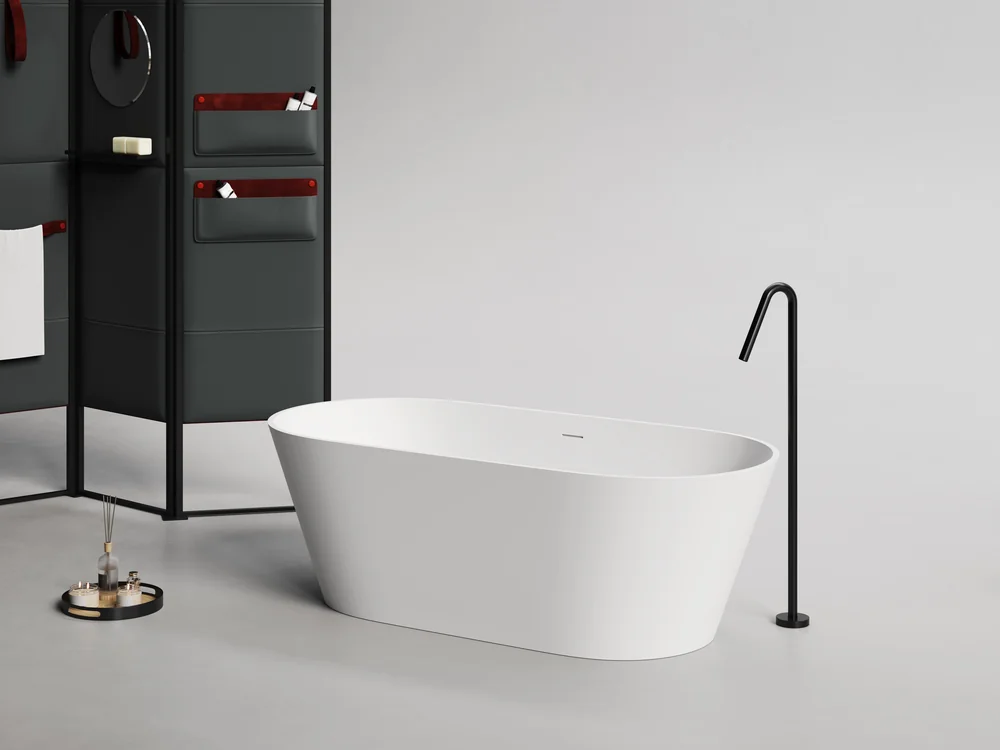 Oval Tapered Base Artificial Stone Bathtub MA-5018