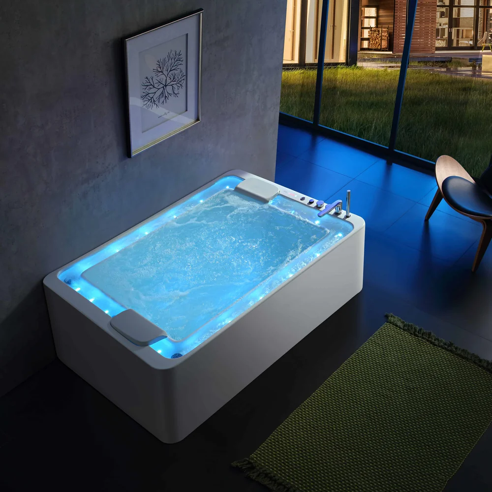 Large Built-in Hydro-Massage LED Bathtub MJ-7001
