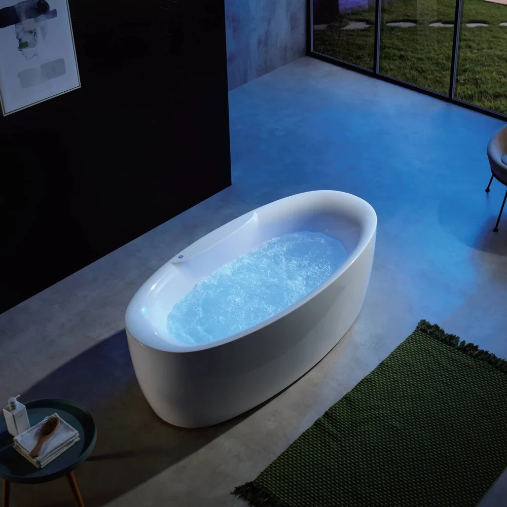 Oval Hydro-Massage LED Bathtub MJ-7012