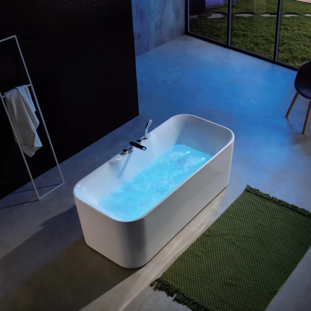Rectangular Soft Rounded Hydro-Massage Bathtub MJ-7013