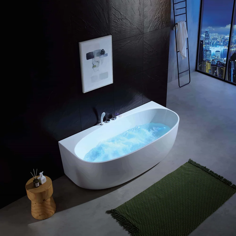 Oval Hydro-Massage LED Bathtub MJ-7014