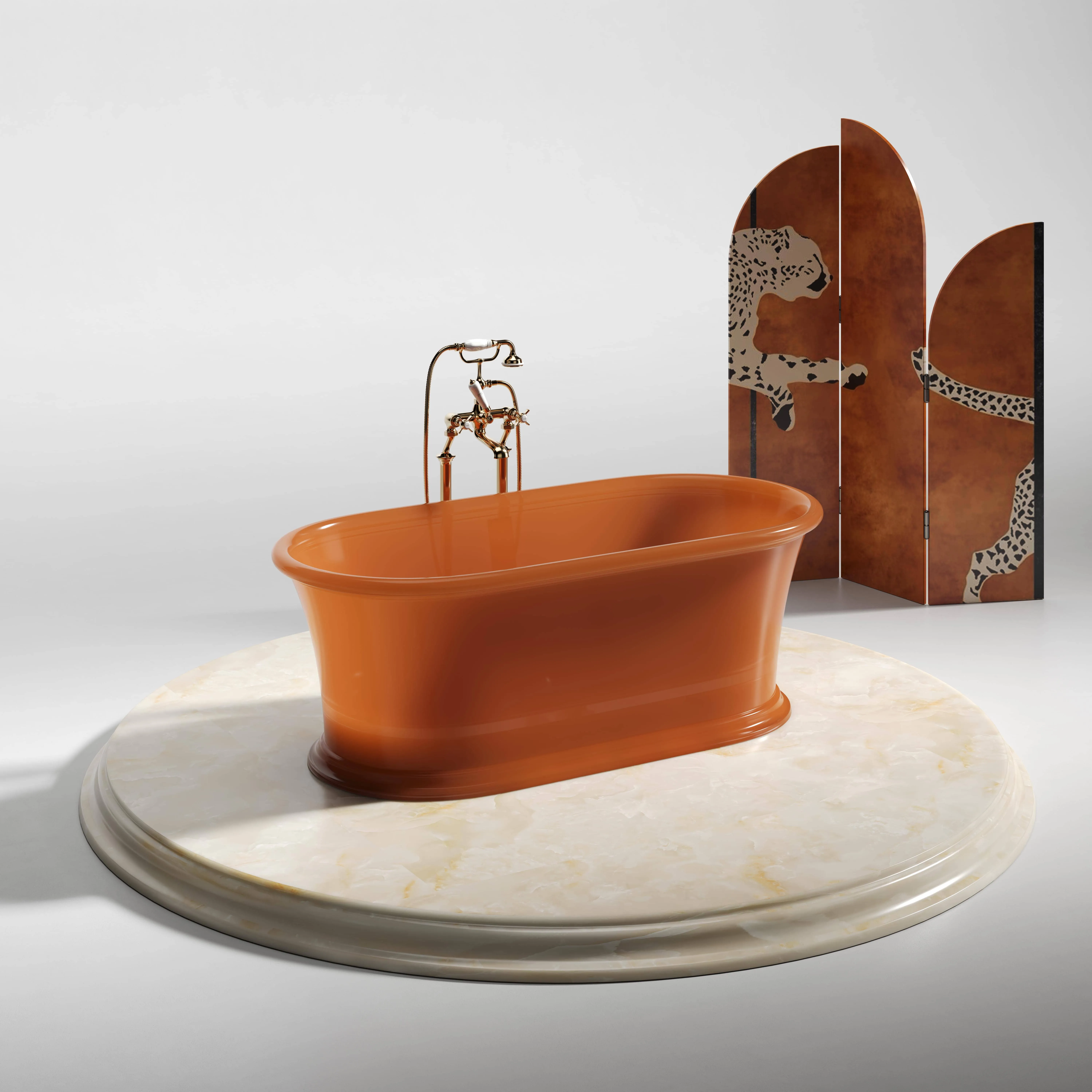 Mutton-Fat Jade Resin Bathtub