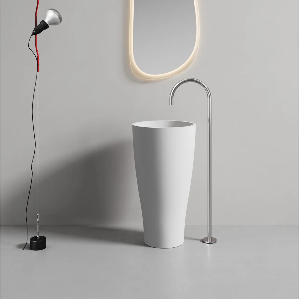 White Conical Smooth Pedestal Basin MP-8009