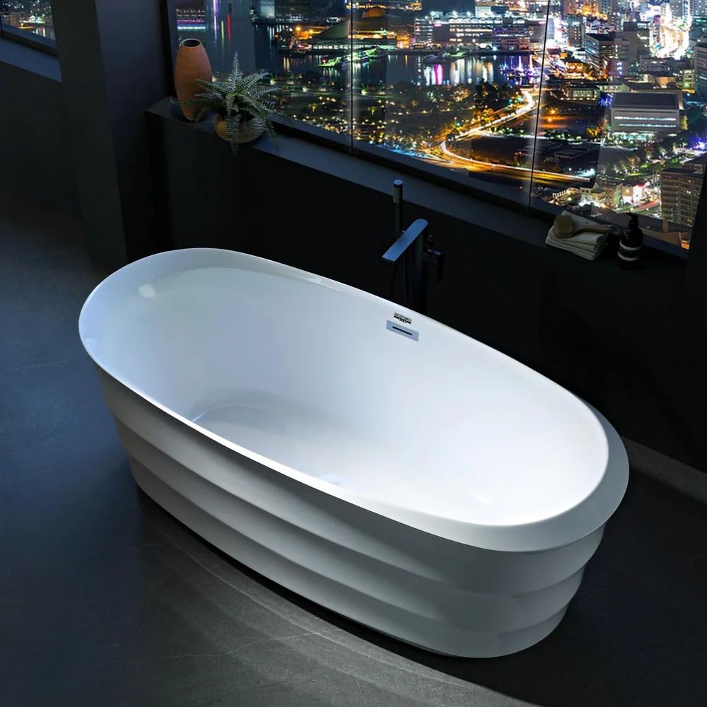 Rectangular Wave Texture Acrylic Bathtub MC-6009