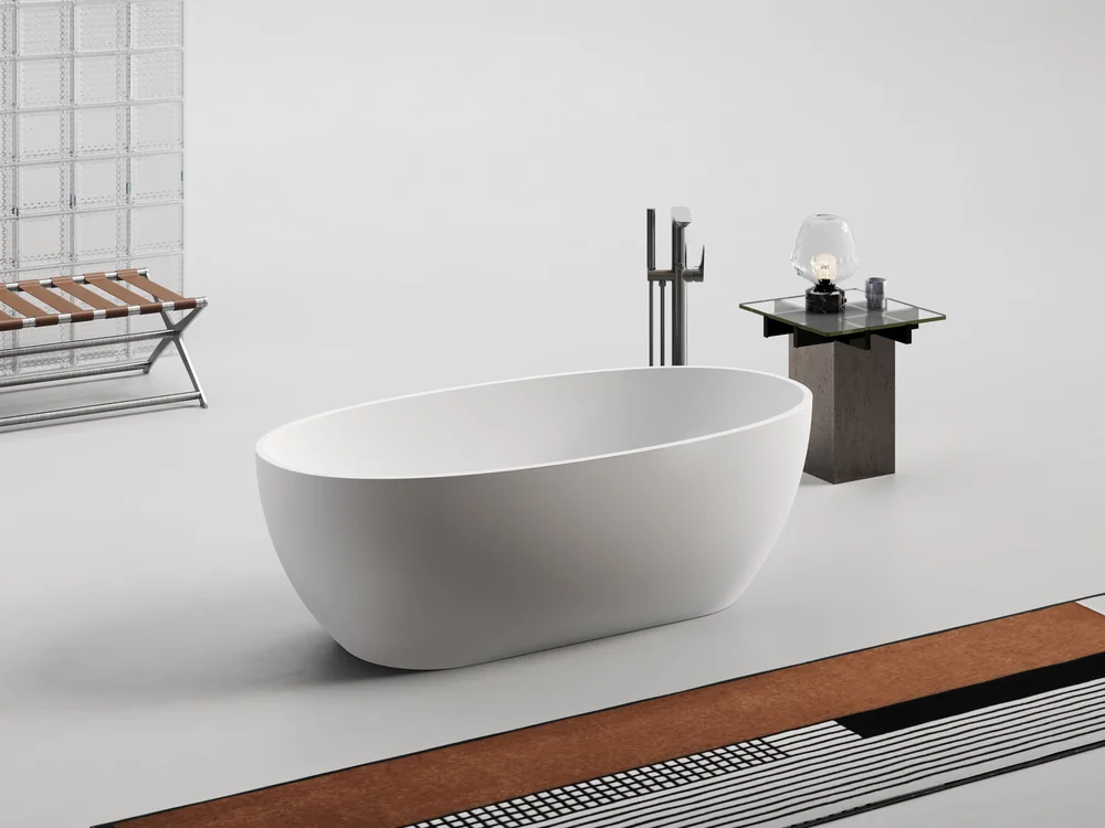 Wide Oval Artificial Stone Bathtub MA-5004