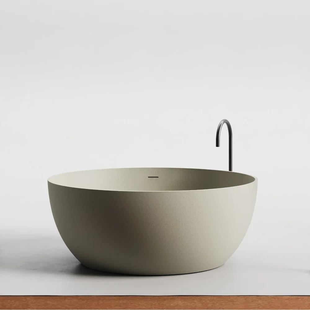 Deep Wide Oval Artificial Stone Bathtub MA-5013