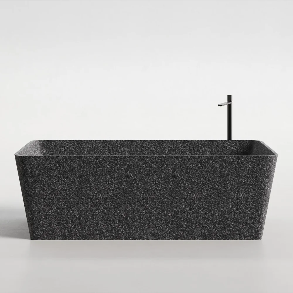 Rectangular Textured Wide Rim Artificial Stone Bathtub MA-5015