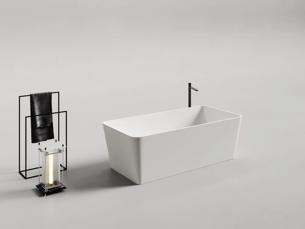 Rectangular Flat Rim Artificial Stone Bathtub MA-5020